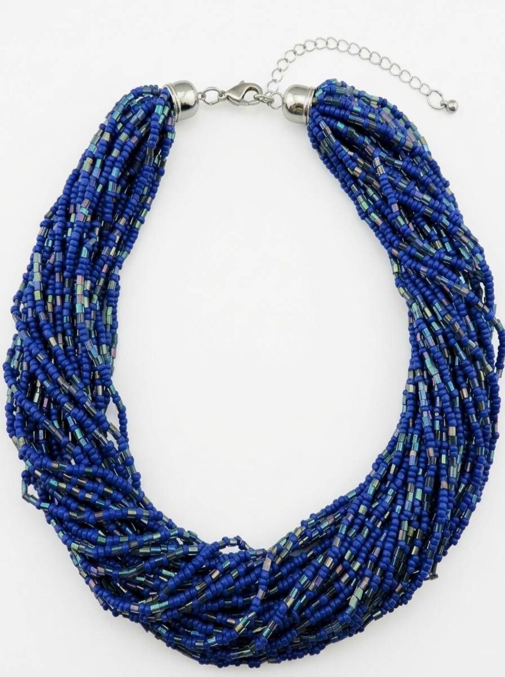 🔸️NWT Blue Beaded Multi Strand Statement Necklace